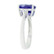 3.44 ct AAAA Oval Tanzanite Ring with 0.17 cttw Diamond in 14K White Gold