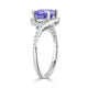 2.56 ct AAAA Oval Tanzanite Ring with 0.26 cttw Diamond in 14K White Gold