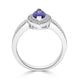 1.09 ct AAAA Marquise Tanzanite Ring with 0.25 cttw Diamond in 14K White Gold