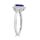 1.15 ct AAAA Trillion Tanzanite Ring with 0.23 cttw Diamond in 14K White Gold