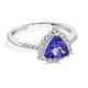 1.15 ct AAAA Trillion Tanzanite Ring with 0.23 cttw Diamond in 14K White Gold