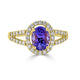 1.43 ct AAAA Oval Tanzanite Ring with 0.39 cttw Diamond in 14K Yellow Gold