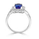 1.80 ct AAAA Cushion Tanzanite Ring with 0.12 cttw Diamond in 14K White Gold