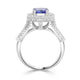 1.42 ct AAAA Round Tanzanite Ring with 0.63 cttw Diamond in 14K White Gold