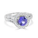 1.42 ct AAAA Round Tanzanite Ring with 0.63 cttw Diamond in 14K White Gold