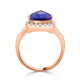2.65ct AAAA Trillion Tanzanite Ring with 0.36 cttw Diamond in 14K Rose Gold