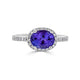 2.32 ct AAAA Oval Tanzanite Ring with 0.31 cttw Diamond in 14K White Gold
