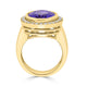 9.17 ct AAAA Oval Tanzanite Ring with 0.45 cttw Diamond in 14K Yellow Gold