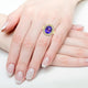 9.17 ct AAAA Oval Tanzanite Ring with 0.45 cttw Diamond in 14K Yellow Gold