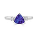 1.08 ct AAAA Trillion Tanzanite Ring with 0.08 cttw Diamond in 14K White Gold