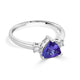 1.08 ct AAAA Trillion Tanzanite Ring with 0.08 cttw Diamond in 14K White Gold