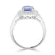 1.57ct AAAA Oval Tanzanite Ring with 0.35 cttw Diamond in 14K White Gold