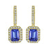 2.97ct AAAA Emerald Cut Tanzanite Earring with 0.47 cttw Diamond in 14K Yellow Gold