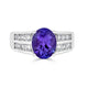 2.46 ct AAAA Oval Tanzanite Ring with 0.69 cttw Diamond in 14K White Gold