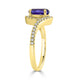 1.89 ct AAAA Oval Tanzanite Ring with 0.28 cttw Diamond in 14K Yellow Gold