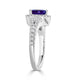 1.34 ct AAAA Trillion Tanzanite Ring with 0.45 cttw Diamond in 14K White Gold