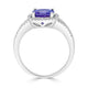1.89 ct AAAA Cushion Tanzanite Ring with 0.22 cttw Diamond in 14K White Gold