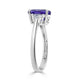 1.93 ct AAAA Oval Tanzanite Ring with 0.31 cttw Diamond in 14K White Gold