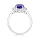 1.93 ct AAAA Oval Tanzanite Ring with 0.31 cttw Diamond in 14K White Gold