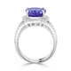 5.65ct AAAA Oval Tanzanite Ring with 0.96 cttw Diamond in 14K White Gold