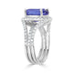 5.65ct AAAA Oval Tanzanite Ring with 0.96 cttw Diamond in 14K White Gold