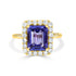 2.89ct AAAA Emerald Cut Tanzanite Ring with 0.59 cttw Diamond in 14K Yellow Gold