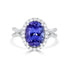 4.14ct AAAA Oval Tanzanite Ring with 0.68 cttw Diamond in 14K White Gold