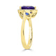 2.88 ct AAAA Trillion Tanzanite Ring with 0.2 cttw Diamond in 14K Yellow Gold