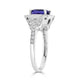 2.06 ct AAAA Cushion Tanzanite Ring with 0.37 cttw Diamond in 14K White Gold