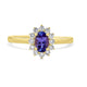 0.56 ct AAAA Oval Tanzanite Ring with 0.25 cttw Diamond in 14K Yellow Gold