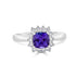 1.07 ct AAAA Cushion Tanzanite Ring with 0.37 cttw Diamond in 14K White Gold