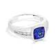 2.23 ct AAAA Cushion Tanzanite Ring with 0.36 cttw Diamond in 14K White Gold