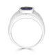 2.23 ct AAAA Cushion Tanzanite Ring with 0.36 cttw Diamond in 14K White Gold