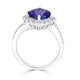 2.74 ct AAAA Cushion Tanzanite Ring with 0.52 cttw Diamond in 14K White Gold