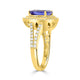 3.77ct AAAA Trillion Tanzanite Ring with 0.76 cttw Diamond in 14K Yellow Gold