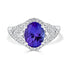 2.64 ct AAAA Oval Tanzanite Ring with 0.47 cttw Diamond in 18K White Gold