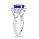 2.64 ct AAAA Oval Tanzanite Ring with 0.47 cttw Diamond in 18K White Gold