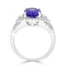 2.64 ct AAAA Oval Tanzanite Ring with 0.47 cttw Diamond in 18K White Gold