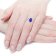2.64 ct AAAA Oval Tanzanite Ring with 0.47 cttw Diamond in 18K White Gold