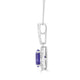 1.72ct AAAA Oval Tanzanite Pendant with 0.28 cttw Diamond in 14K White Gold