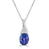 2.65 ct AAAA Oval Tanzanite Pendant with 0.2 cttw Diamond in 14K WG