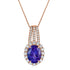 5.14 ct AAAA Oval Tanzanite Pendant with 0.77 cttw Diamond in 14K RG