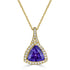 2.50 ct AAAA Trillion Tanzanite Pendant with 0.26 cttw Diamond in 14K YG