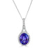 3.54 ct AAAA Oval Tanzanite Pendant with 0.4 cttw Diamond in 14K WG
