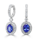 4.06ct AAAA Oval Tanzanite Earring with 1.19 cttw Diamond in 14K White Gold