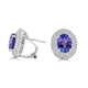 4.60 ct AAAA Oval Tanzanite Earring with 1.03 cttw Diamond in 14K White Gold