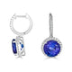 8.85 ct AAAA Round Tanzanite Earring with 0.66 cttw Diamond in 14K White Gold