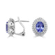 2.43ct AAAA Oval Tanzanite Earring with 0.86 cttw Diamond in 14K White Gold