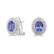 2.43ct AAAA Oval Tanzanite Earring with 0.86 cttw Diamond in 14K White Gold