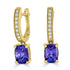 3.15 ct AAAA Cushion Tanzanite Earring with 0.21 cttw Diamond in 14K YG
